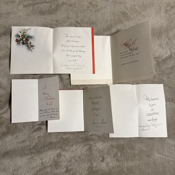 Vintage Lot Of Five Christmas Cards - Picture 3 of 4